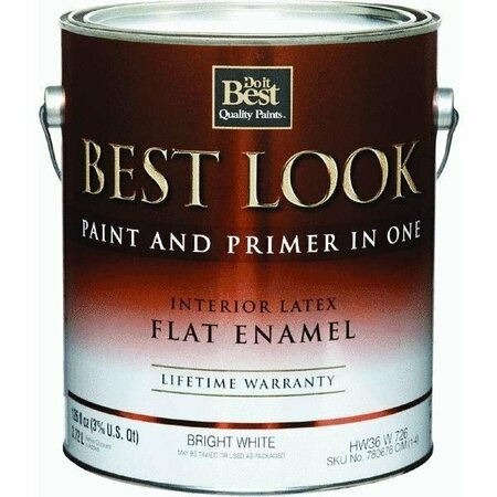 WORLDWIDE SOURCING Best Look Interior Flat Paint And Primer In One Wall Enamel HW36W0726-16